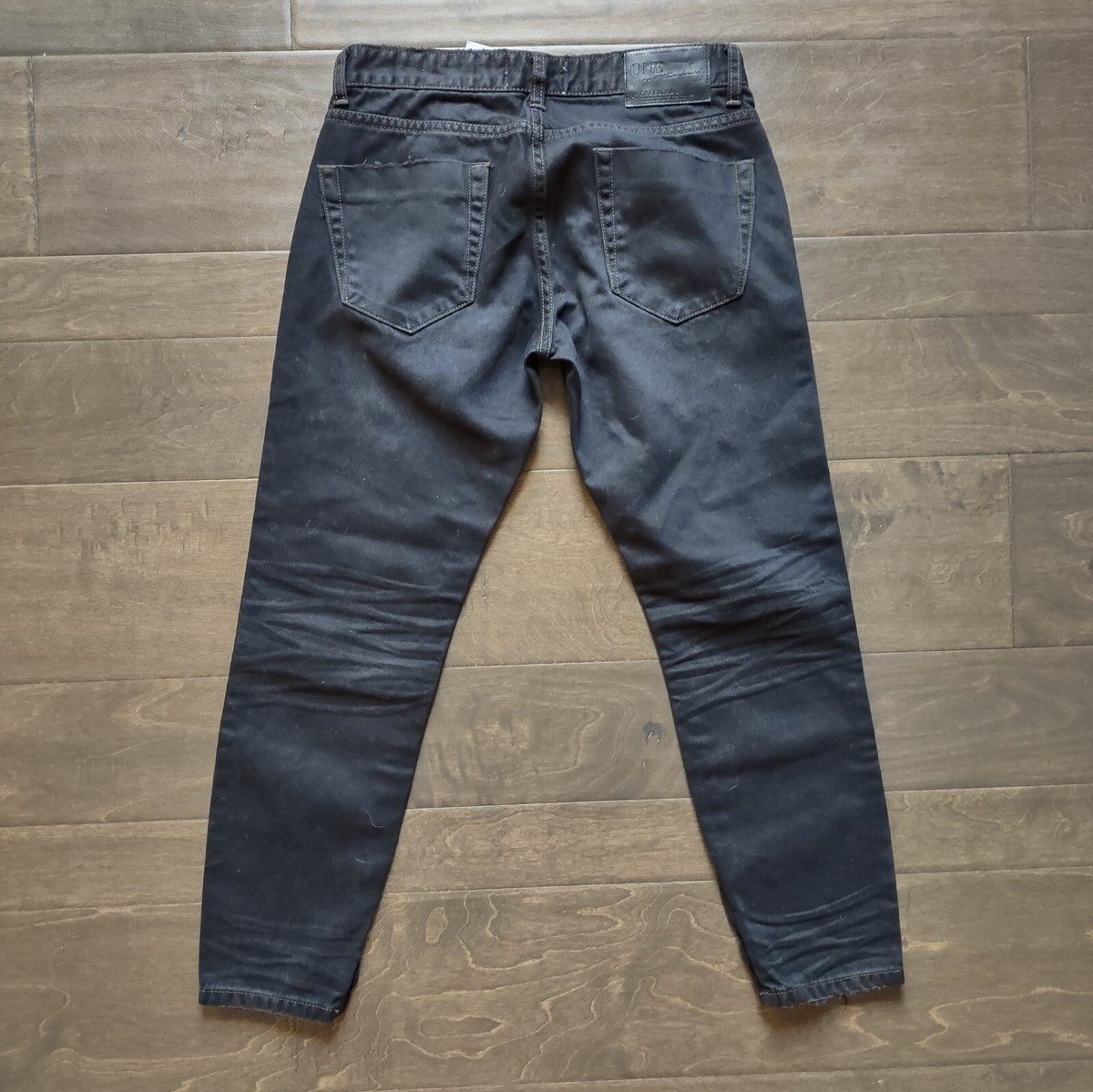 One Teaspoon Revolve Freebird Jeans Low Rise Distressed Black Van