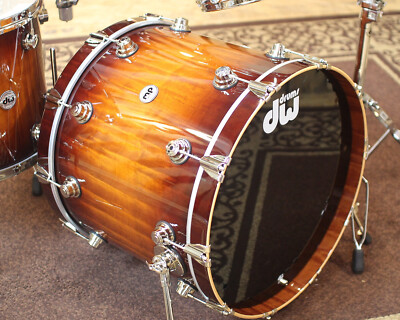 dw collectors tobacco burst Design Series 4pc Drum Set maple is a hardwood that produces maximum resonance DW Collector's Maple Amber to
