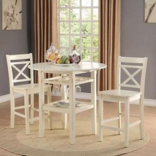 Cream Tartys X-shaped Back Design Bar Stool  Counter Height Chair Set of 2