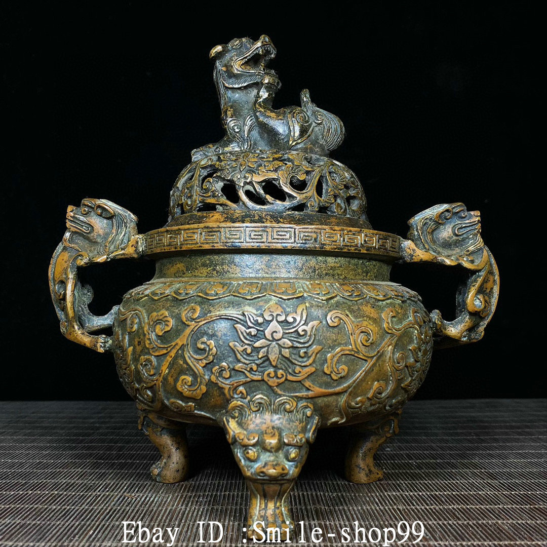 Lion Headed Bronze Incense Censer Lion Headed Bronze Incense Censer