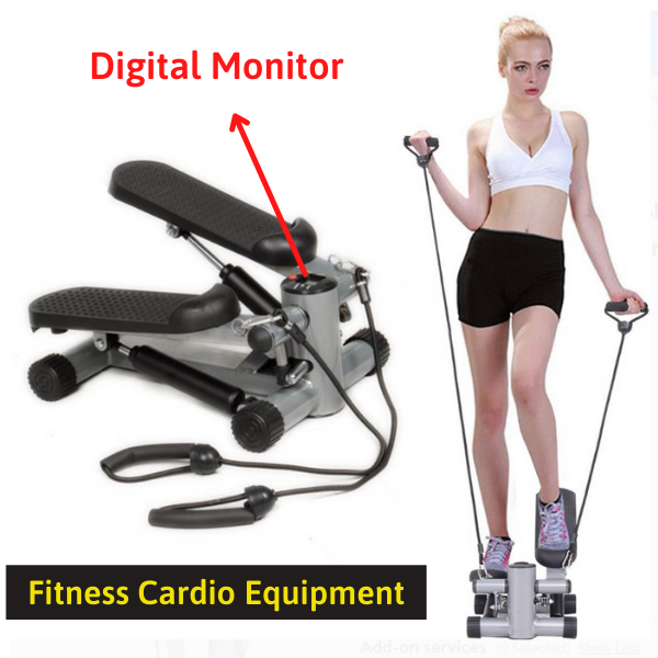 step machine with resistance bands