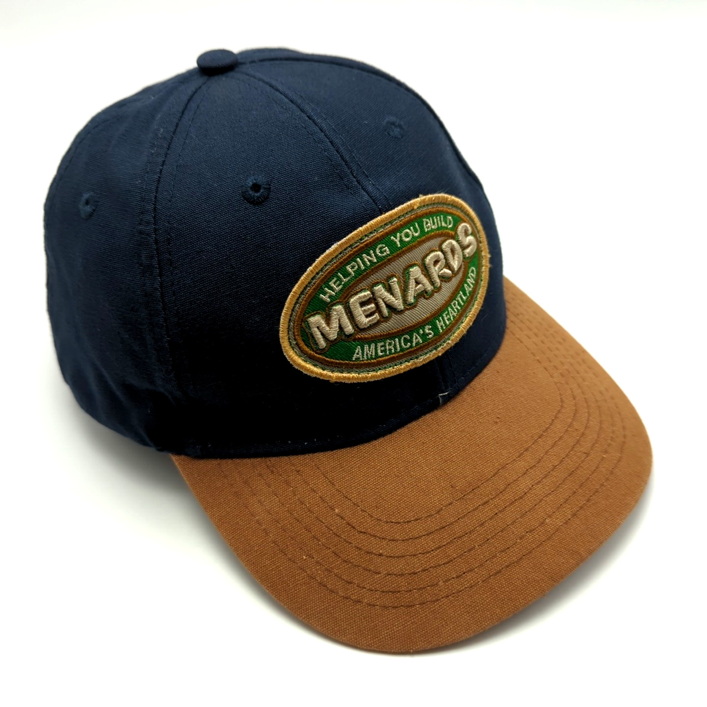 Menards hat blue brown adjustable strap-back cap - image 9