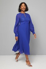 Wallis Dark Blue Fit & Flare Dress Womens Occasion Dresses
