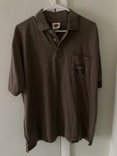 Harley Davidson Men’s Short Sleeve Polo Shirt Size XL Brown Made In USA