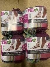 Crelando 75% Wool Green Striped & Purple Knitting Yarn 4ply Odd Sock Sets 800g