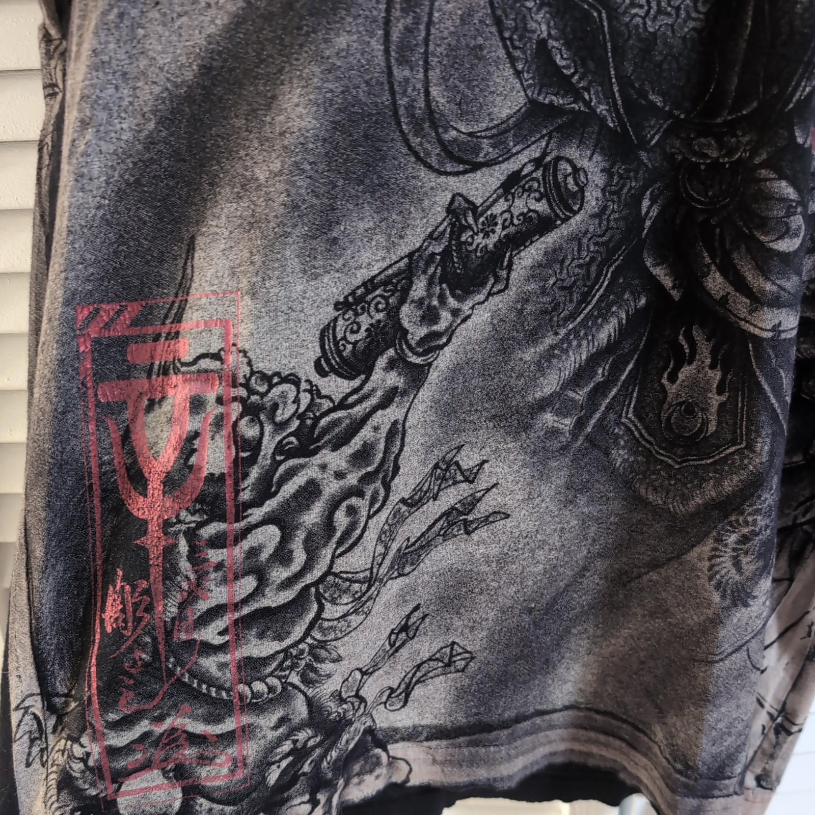 Vintage Affliction X Horiyoshi Layered Long Sleeve Shirt Mens Small RARE Y2K image 4