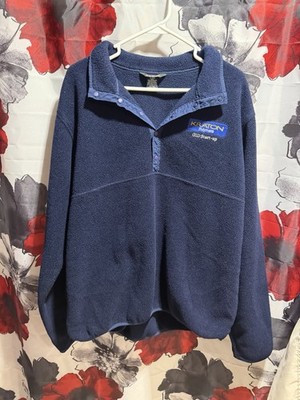 L.L. Bean Navy Fleece Pullover Kraton Polymers GID Start-Up XL