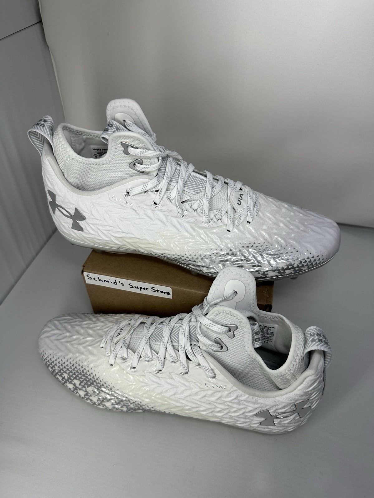 Under Armour Spotlight Clone Football Cleats White 3026334-100 Men’s Size 11 thumbnail 4