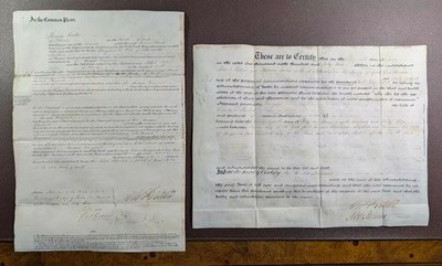 1843 Vellum Legal Common Pleas Documents   Margaret Shepherd, Pateley, Yorkshire
