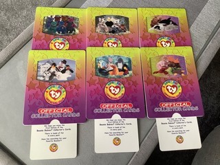 TY BEANIE BABIES OFFICIAL COLLECTORS CARDS BUNDLE LTD 1ST EDITION 6 SLIDE CARDS
