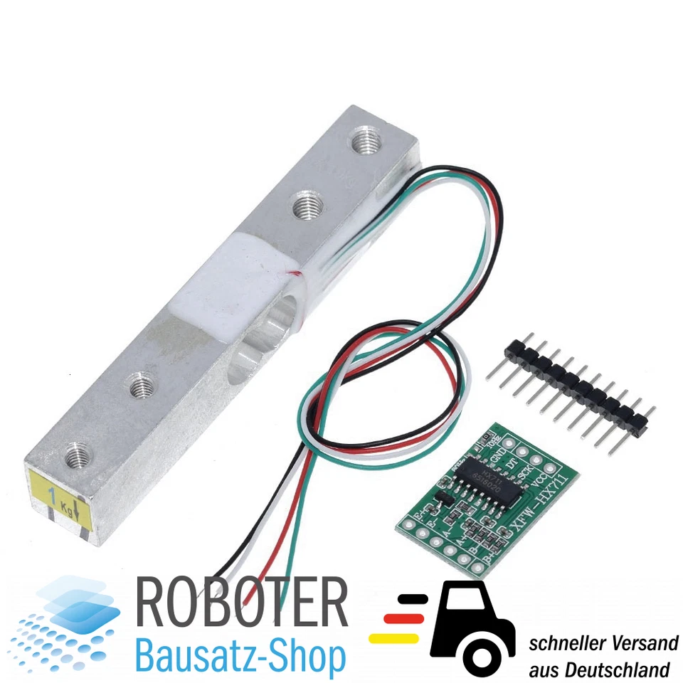 HX711 Gewichtssensor mit elektronischer Wägezelle 1kg Arduino Raspberry Pi - Bild 1 von 1