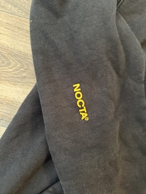 Nike NOCTA Black Fleece Hoodie Yellow Graphic Print Pullover Men's