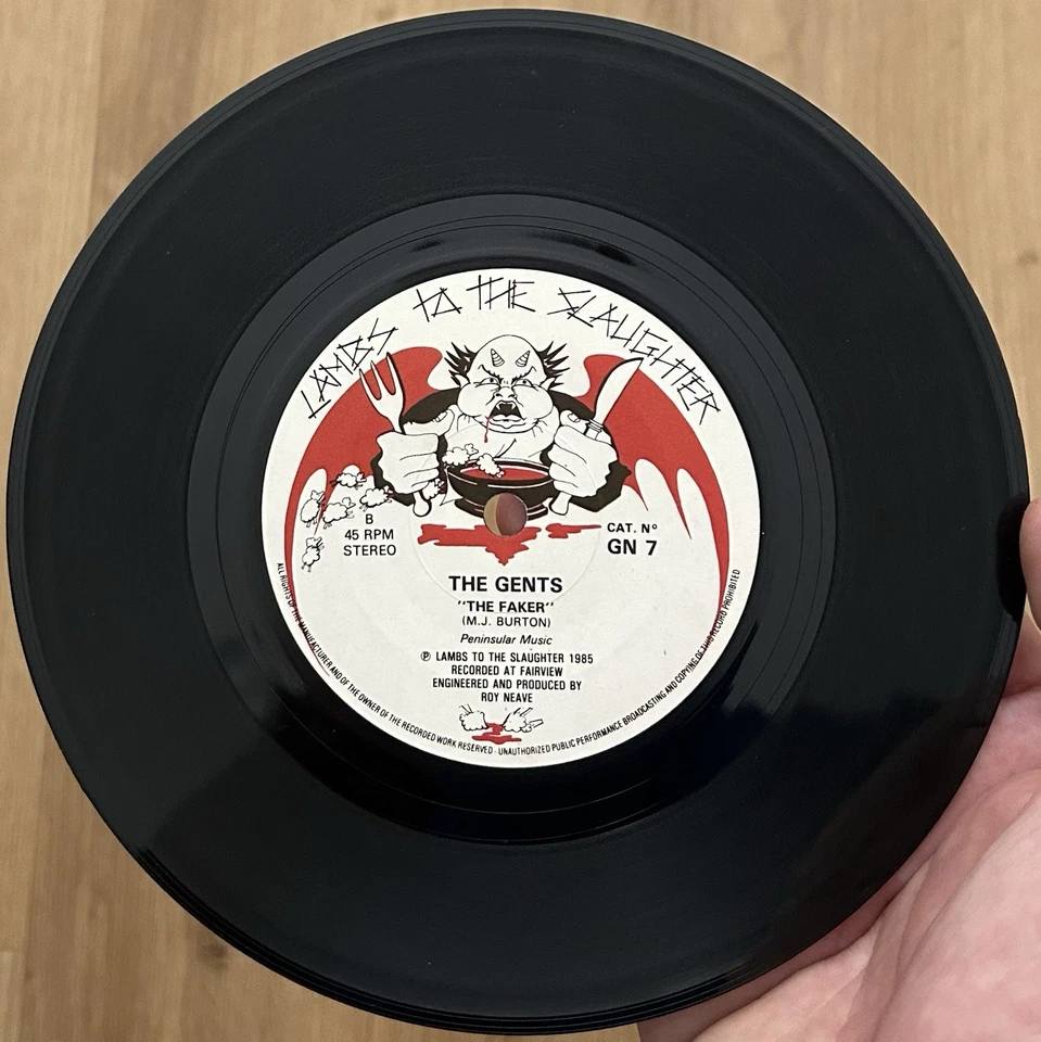 RARE Mod Revival Punk KBD UK 45 THE GENTS Faker LAMBS TO THE SLAUGHTER P/S EX* - Image 3 of 4