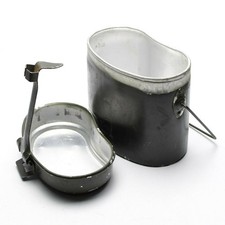Original Rum&auml;nisches Kochgeschirr Armee Aluminium Feldtopf Mit Klappgriff