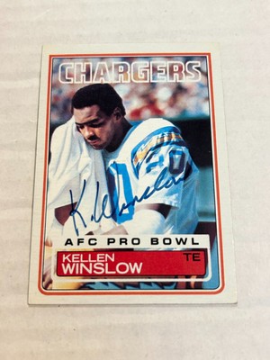 1983 TOPPS KELLEN WINSLOW #382 SIGNED IP AUTO CHARGERS G3