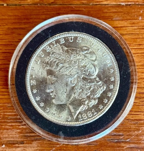 1881 S and 1921 Morgan Silver Dollars Each MS Mint State 64/65