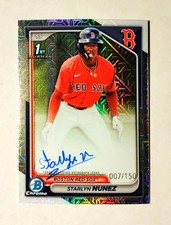 Starlyn Nunez 2024 1st Bowman Chrome AUTO CHOICE REFRACTOR 007/150 Red Sox RC T6