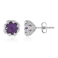 Cavill Amethyst Ohrringe 925 Sterling Silber Platin 3,22Ct BlüTen Design