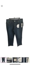 NWT- Tahari Olivia woman's mid-rise slim straight jeans, valence wash, size 16