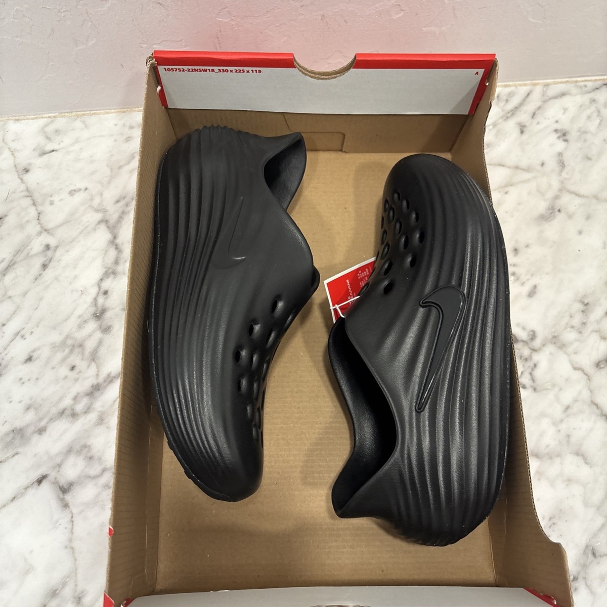 Nike ReactX Rejuven8 Triple Black clog slide HV5062-001 Women size