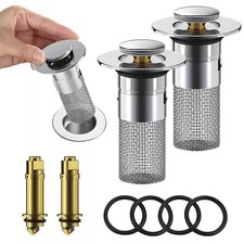2 Pcs Bathroom Sink Stopper Hair Catcher Pop Up Sink Drain Filter