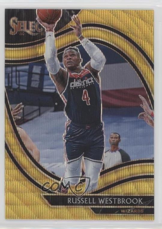 2020-21 Panini Select Courtside Gold Wave Prizm Russell Westbrook #226 hs9