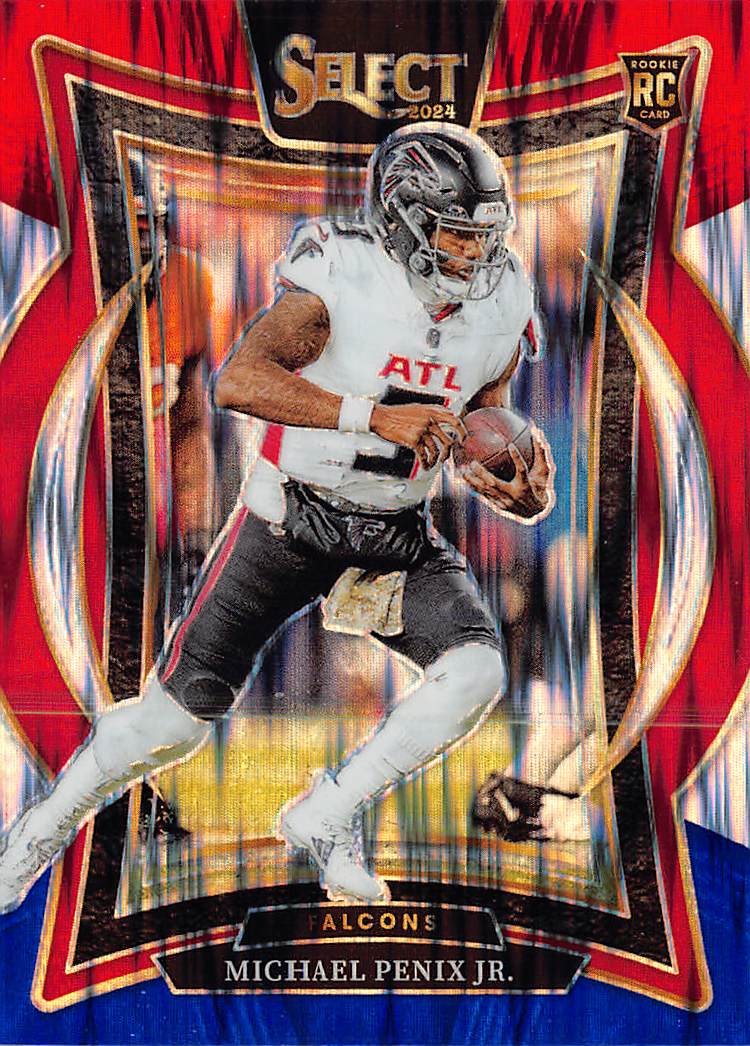 2024 Panini Select #80 Michael Penix Jr. Red & Blue Prizm Shock