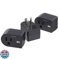 [ETL Listed] Cable Matters 3-Pack Non-Blocking 490 Joules Single Outlet Surge