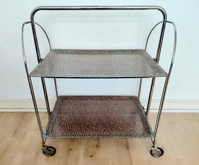 Bremshey & Co. Dinett Servierwagen Barwagen Klappwagen Blumenmuster Gerlinol