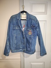 Coca Cola Vintage Embossed Denim Jean Jacket Size L, USA Made