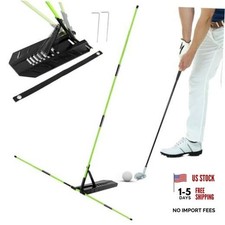 Golf Alignment Stick Trainer with Adjustable Swing Plane Guide - Full Swing