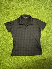 Nike Dri-Fit Polo Shirt girls S 4-6 Black Printed Short Sleeve Golf Tennis