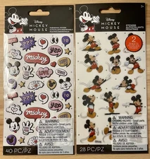 Disney Mickey Mouse Scrapbook Stickers 3 sheet lot by EK Success 