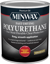 Fast Drying Polyurethane Protective Wood Finish, Clear Semi-Gloss, 1 Quart