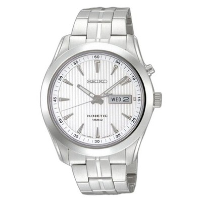 NEW SEIKO SMY101P1 SMY101 Kinetic 5M63 White Dial 100M Day Date Watch Men