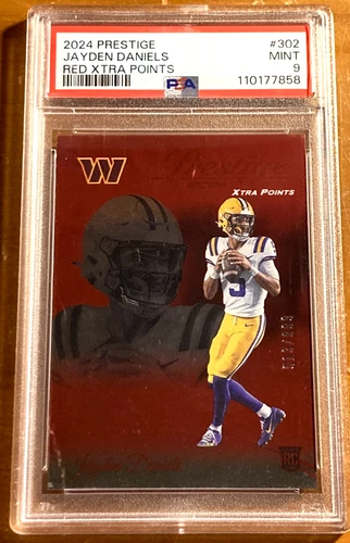 2024 Panini Prestige Jayden Daniels Red Xtra Points /999 Rookie RC #302 PSA 9