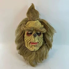 Grinch Yellow Mask Cosplay Costume Scary Halloween Latex Carnival Headgear