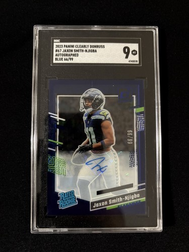 Jaxon Smith-Njigba [Blue] #67 2023 Clearly Donruss Rated Rookie Autograph card