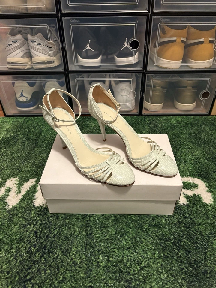 Tacones Banana Republic con correa de cuero verde/azul | Mujer talla 9 |*USADOS*SIN CAJA Foto 2 de 4