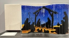 Peggy Karr Bethlehem Nativity Manger Scene Christmas Wavy Fused Glass 12 1/4"x8"