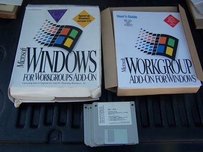 Microsoft Windows For Workgroups Add-on O/S Upgrade for Win 3.1  Open Box.