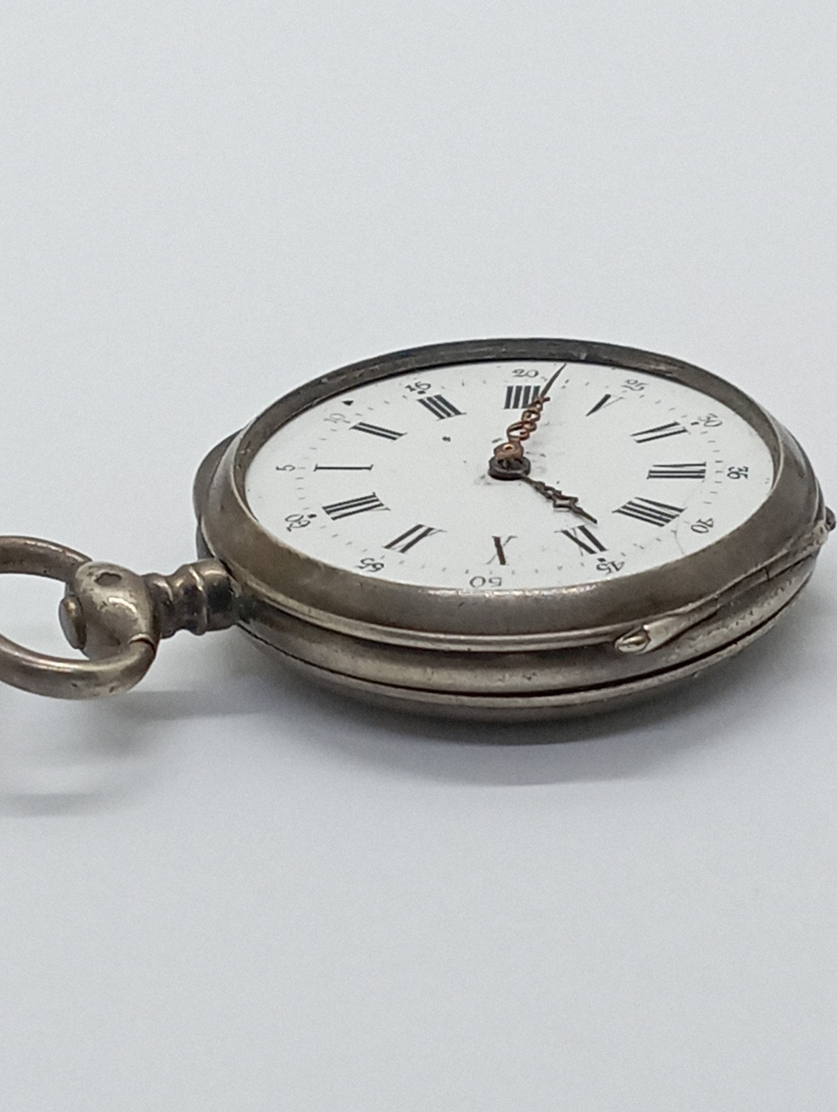 Antique Small KEY WIND SOLID SILVER POCKET WATCH … - image 7