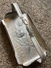 Hammered Aluminum Rodney Kent #420 Hand Wrought Serving Tray Handle Tulips C — photo 2
