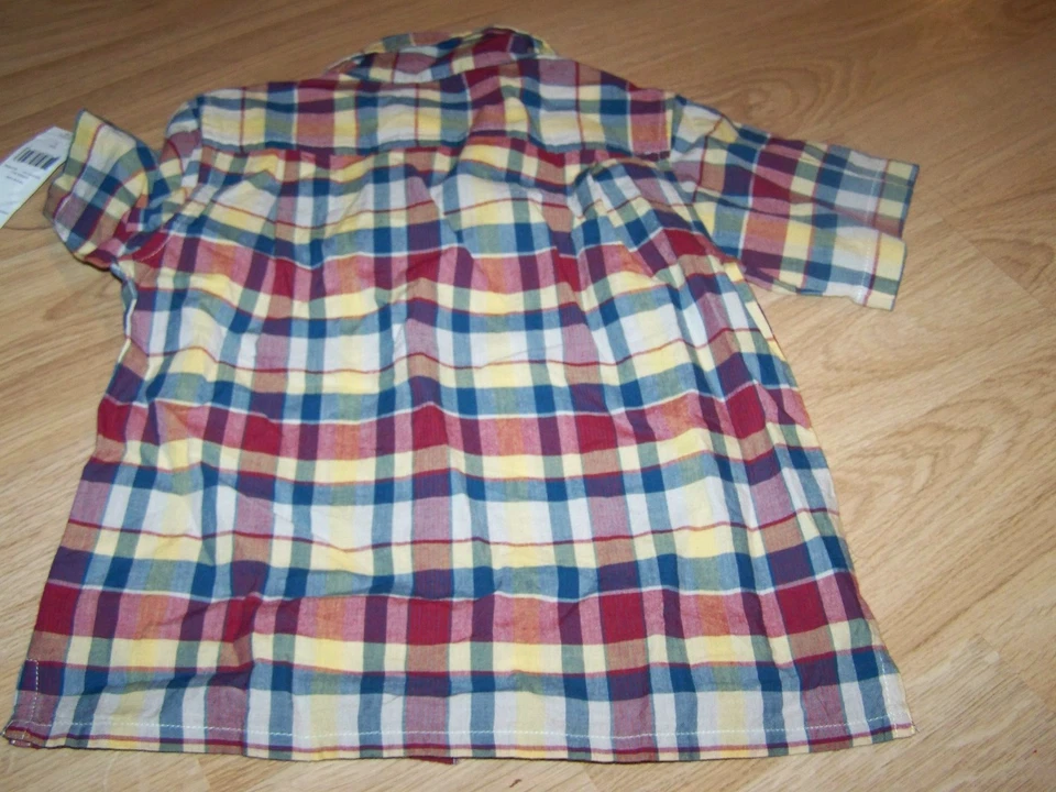 Camisa Top de Niños Talla 4 American Living Cuadros con Botones Rojo Azul Amarillo  Foto 4 de 4