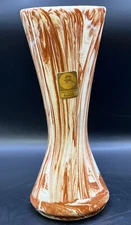 MCM North Pole Alaska Vase Caramel Ceramic Clay Art Pottery Flower Bud Signed BR