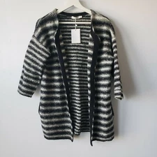 Frnch womens stripe open jacquard cardigan sweater Size S/M