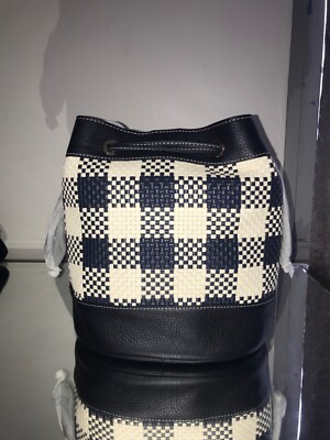 NEW WITH TAGS! Women s Checkered Talbots Woven Leather Crossbody Handle Bag