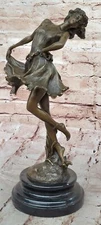 Signed Real Sexy Girl Posing 100% Bronze Sculpture Hot Cast Home Decoration Deal