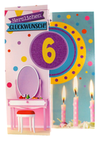 Avan Carte Geburtstag Karte 6 Jahre Rosa MäDchen Gruß- GlüCkwunsch- Klappkarte