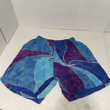Capsicum girls Shorts size large Purple, Blue, White, Swirls, rayon